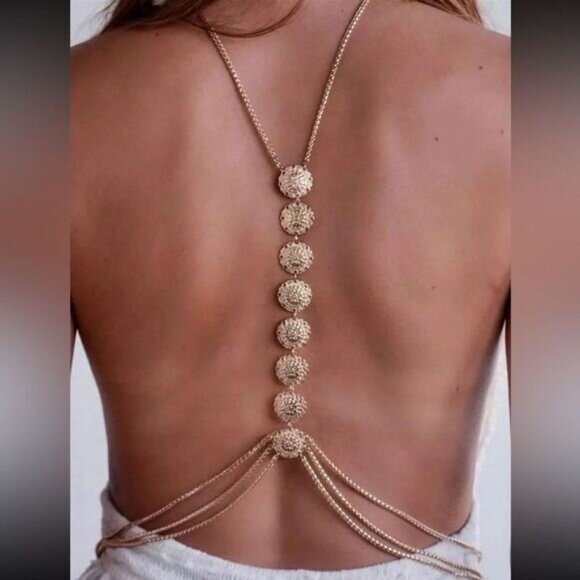 Gold boho body chain N593 - Picture 1 of 4